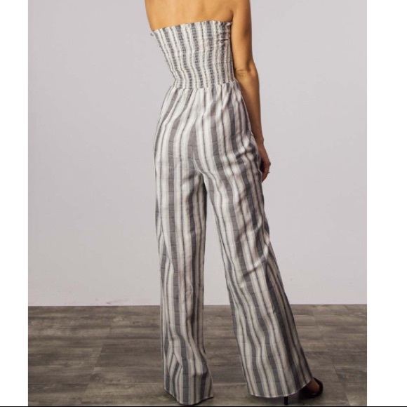 SALE! Striped Strapless Jumpsuit - Picture 4 of 5